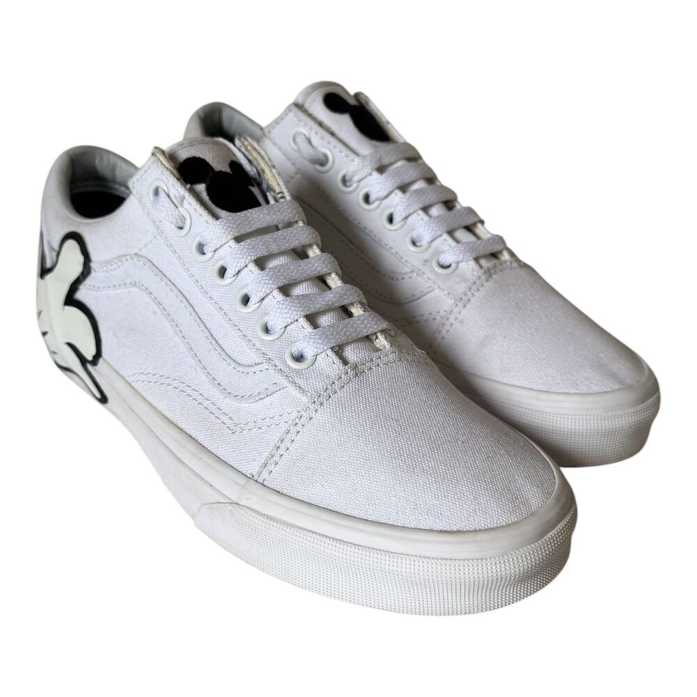 Vans x Disney Old Skool Mickey Mouse Glove Sneakers White Womens 8 Mens 6.5